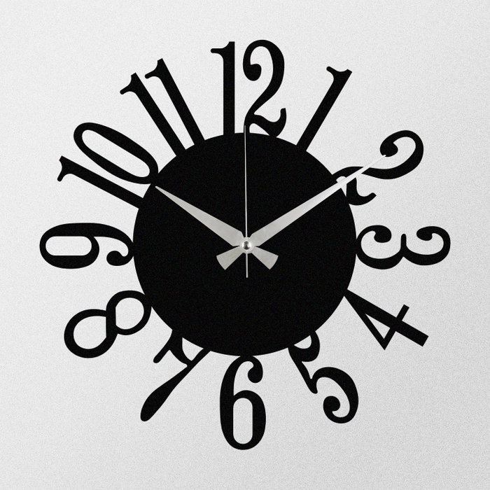 Wallity Enzoclock - S005 Reloj de pared decorativo de metal negro